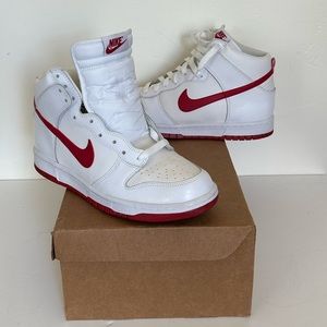 VNDS 2017 NIKE DUNK HIGH WHITE/GYM RED NO BOX MENS 9.5. CLEAN AF!!